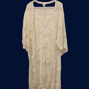 Dizzy Gal Boho Chic Cream Duster Size 2X